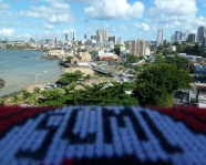 Foto mit Vereinsschal in Salvador da Bahia